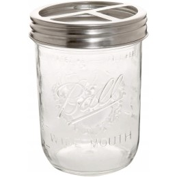 Mason jar stiklinis indas dantų šepetėliams