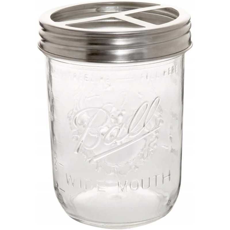 Mason jar stiklinis indas dantų šepetėliams