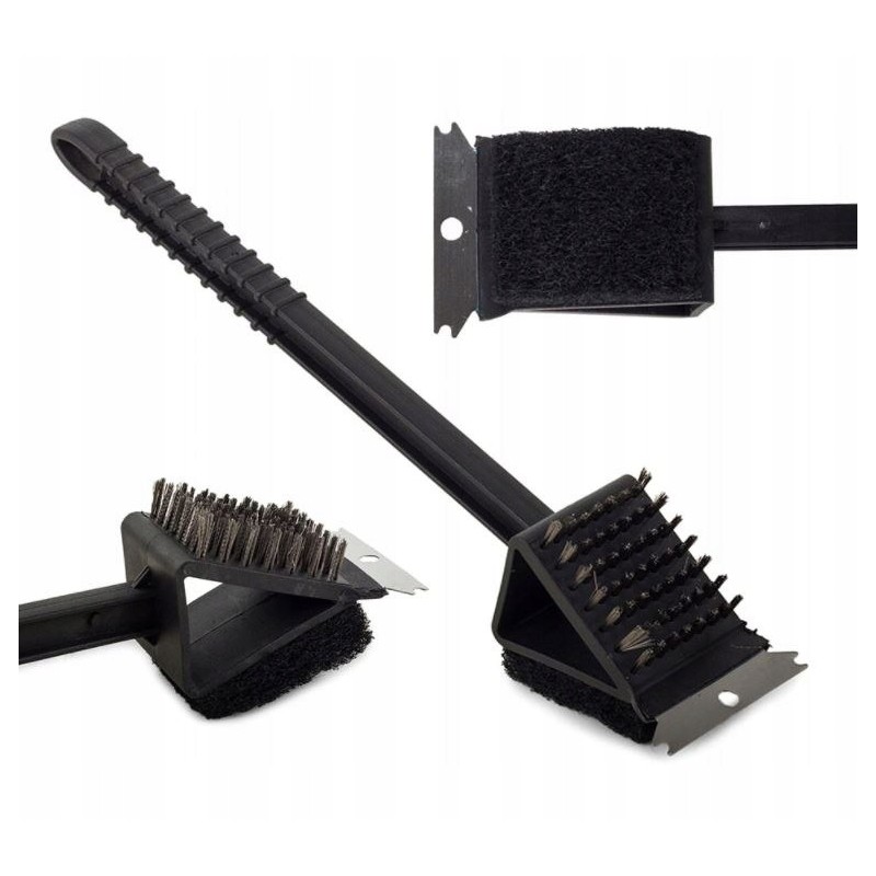 Šepetys, plieninis grandiklis, poliuretano kempinė, lengvas grotelių valymas