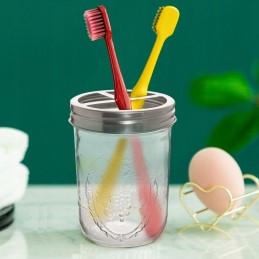 Mason jar stiklinis indas dantų šepetėliams
