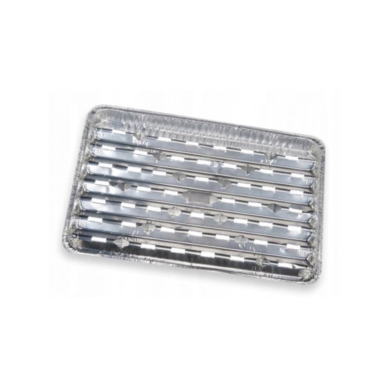 Aliumininiai pikniko grilio padėklai 25x35cm, 5 vnt., yra nepamainomas rinkinys mėgstantiems kepti ant grotelių ir prie laužo.