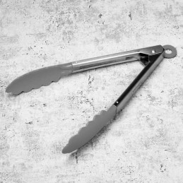 Nailono virtuvės žnyplės 23cm kinghoff kh-1741 pilkos spalvos