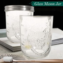 Mason jar stiklinis indas dantų šepetėliams