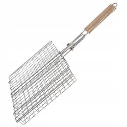 Metalinių grotelių krepšys mėsai ir daržovėms kepti ant grotelių