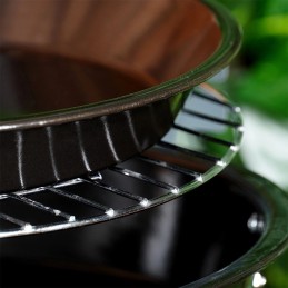 Apvalus plieninis kepimo padėklas, juodas, 35 cm