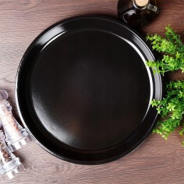 Apvalus plieninis kepimo padėklas, juodas, 35 cm