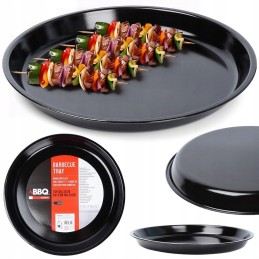 Apvalus plieninis kepimo padėklas, juodas, 35 cm