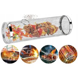 Krepšelis daržovėms kepti, apvalios grilio grotelės su kabliuku