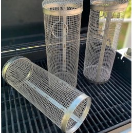 Krepšelis daržovėms kepti, apvalios grilio grotelės su kabliuku