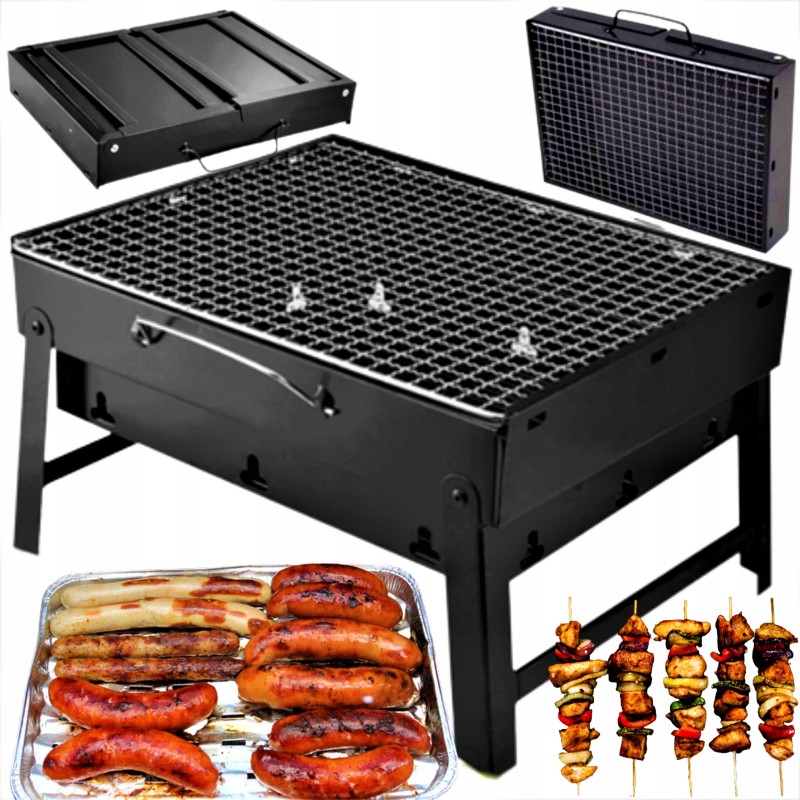 Turistinis grilis, kelioninis lagaminas, mazas, sulankstomas, nešiojamas kepsnys su grotelėmis