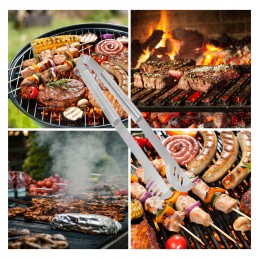 Mėsos grilio žnyplės, ilgos, besisukančios, metalinės, 44 cm, tvirtos