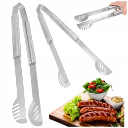 Virtuvinės mėsos kepsninės žnyplės, ilgio 44 cm, serviravimui, tvirto plieno