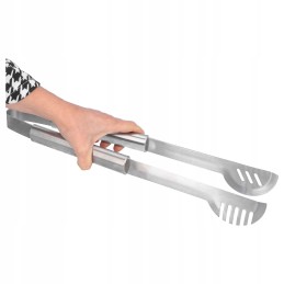 Virtuvinės mėsos kepsninės žnyplės, ilgio 44 cm, serviravimui, tvirto plieno