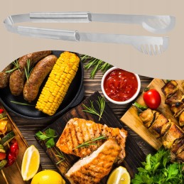 Virtuvinės mėsos kepsninės žnyplės, ilgio 44 cm, serviravimui, tvirto plieno