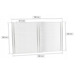 Nerūdijančio plieno grotelės kepsninei statyti, 58x30 cm