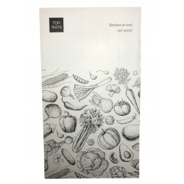 845 masyvus bbq grilio rinkinys, storas plienas, mediena, 3 vnt