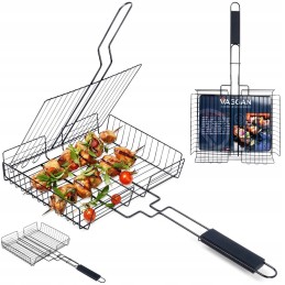 Grotelės mėsai, žuviai, daržovėms kepti, uždaros grotelės, grilio krepšelis