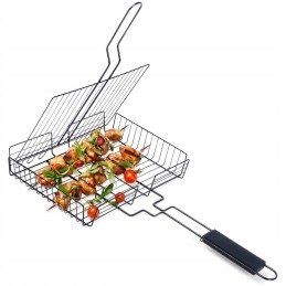 Grotelės mėsai, žuviai, daržovėms kepti, uždaros grotelės, grilio krepšelis