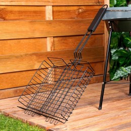 Grotelės mėsai, žuviai, daržovėms kepti, uždaros grotelės, grilio krepšelis