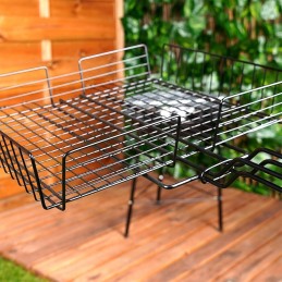 Grotelės mėsai, žuviai, daržovėms kepti, uždaros grotelės, grilio krepšelis