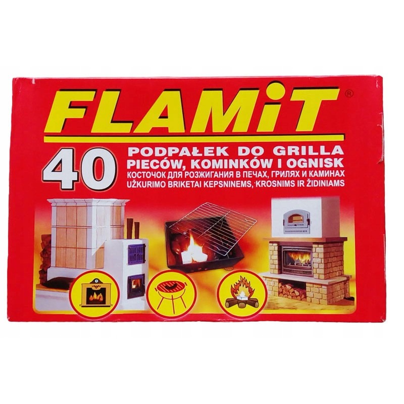 Židinio žiebtuvėlis Flamit, 40 kubų, baltas, 10 vnt