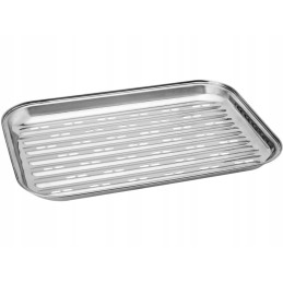 Grilio padėklas 34x24x2cm nerūdijančio plieno metalinis grilio padėklas