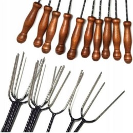 10 dešros lazdelių rinkinys su 100 cm nerūdijančia šakute