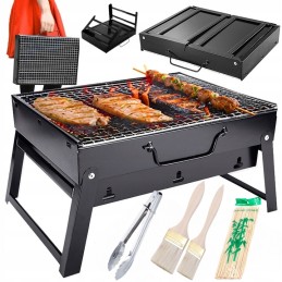 ⭐Turistinis grilis, sulankstomas mini kepsninės lagaminas + pagaliukai + žnyplės + šepetys⭐