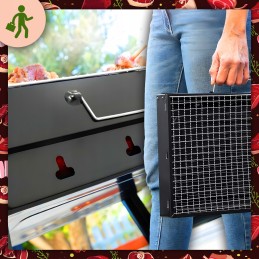 Garden charcoal grill, portable, foldable, picnic + kindling