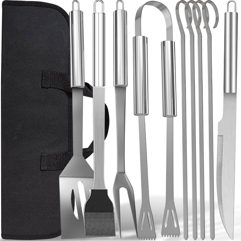 Priedai kepsninės reikmenys grilio žnyplės mentelė iešmelių dėklas