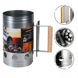 Kaminas šašlykinei uždegti, anglies briketai, ugnis židinyje, greitas ugnies paleidiklis