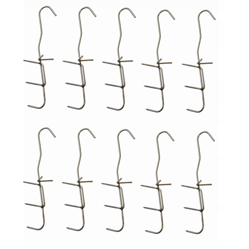 Trigubi žuvies rūkymo kabliukai rūkykloms - 10 vnt