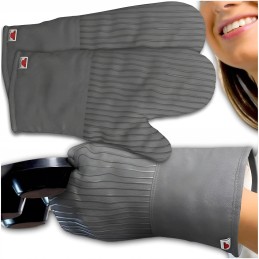 2 vnt grilio virtuvinės pirštinės, karščiui atsparios, židinys, orkaitė, židinys, pilka