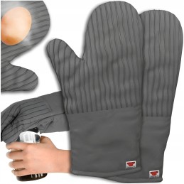 2 vnt grilio virtuvinės pirštinės, karščiui atsparios, židinys, orkaitė, židinys, pilka