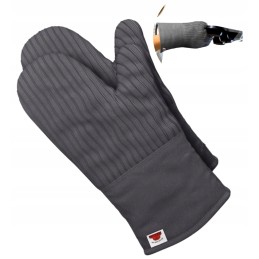 2 vnt grilio virtuvinės pirštinės, karščiui atsparios, židinys, orkaitė, židinys, pilka