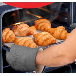 2 vnt grilio virtuvinės pirštinės, karščiui atsparios, židinys, orkaitė, židinys, pilka