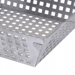 Grilio keptuvė, skirta kepti ant grotelių, lėkštė, perforuotas lapas, krepšelis