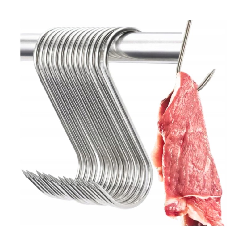 Dideli kabliukai žuvies mėsos rūkymui kabliukai nerūdijančio plieno 15cm 20vnt