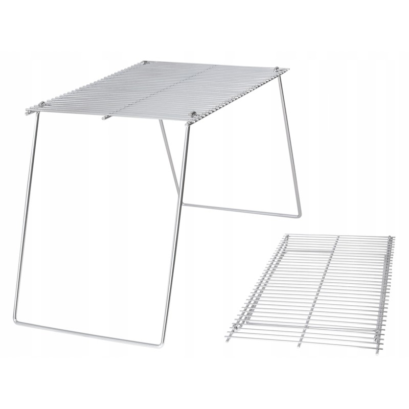 Sulankstomos grotelės laužo lapei mfh, chromuotas plienas, 38x25cm, turistinis grilis