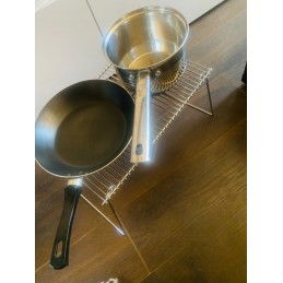 Sulankstomos grotelės laužo lapei mfh, chromuotas plienas, 38x25cm, turistinis grilis