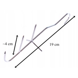 Trivietis žuvies rūkymo kabliukas su barstytuvu - 10 vnt