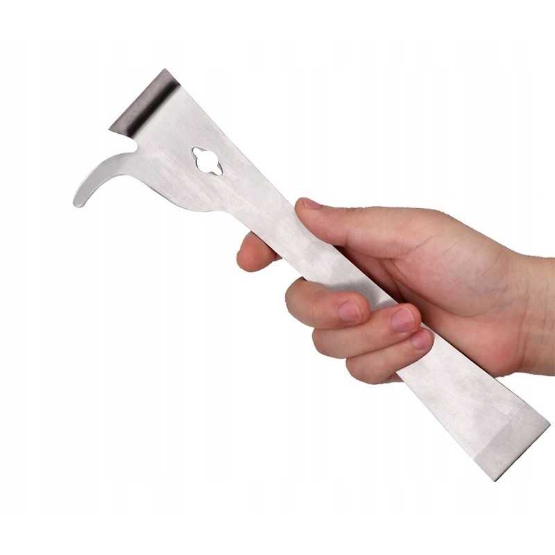 Bitininkystės kaltas, nerūdijančio plieno barstytuvas, tvirtas kablys, 26 mm, grandiklis, rėmo ištraukiklis