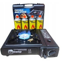 Nešiojama dviejų funkcijų turistinė dujinė viryklė su 4x dujų kasete