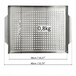 Nerūdijančio plieno grilio padėklas, grotelės daržovėms ir žuviai, daugkartinio naudojimo padėklas