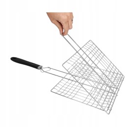 Grilio grotelės, krepšelis mėsai, žuviai, daržovėms kepti, uždaras, grotelės 23x25