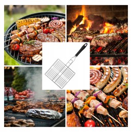 Grilio grotelės, krepšelis mėsai, žuviai, daržovėms kepti, uždaras, grotelės 23x25