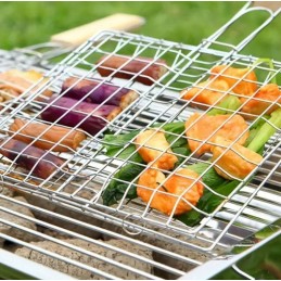 Grilio grotelės, krepšelis mėsai, žuviai, daržovėms kepti, uždaras, grotelės 23x25