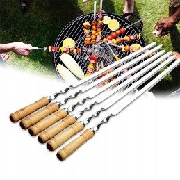 6x BBQ iešmeliai, iešmeliai, nerūdijančio plieno laužo pagaliukai, 55 cm