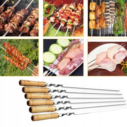 6x BBQ iešmeliai, iešmeliai, nerūdijančio plieno laužo pagaliukai, 55 cm
