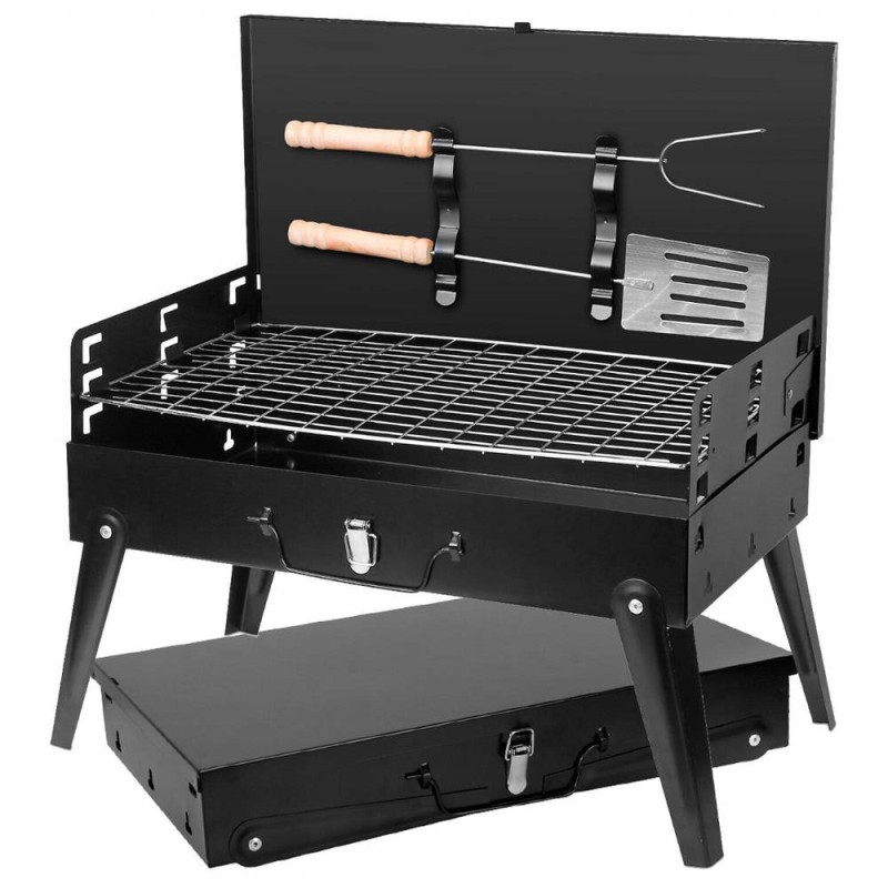 Lagaminas grilis nešiojamas sulankstomas lagaminas + stalo įrankiai